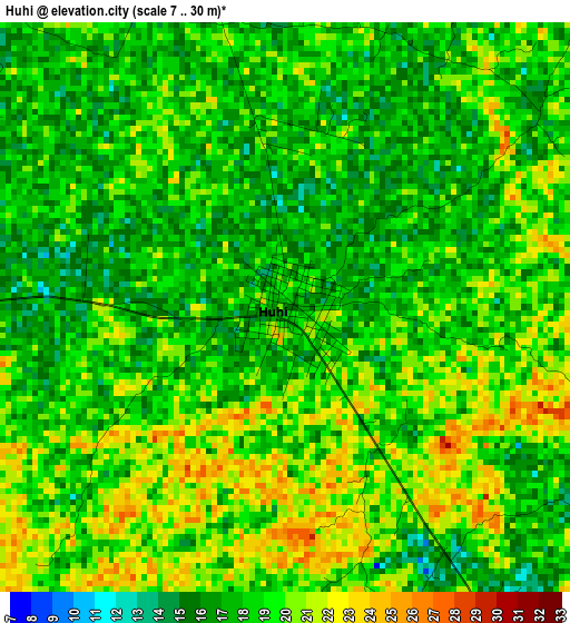 Huhi elevation map