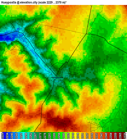 Hueypoxtla elevation map