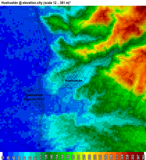 Huehuetán elevation map