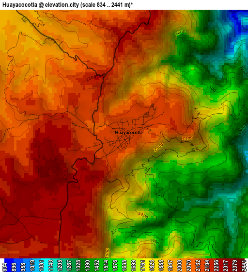 Huayacocotla elevation map