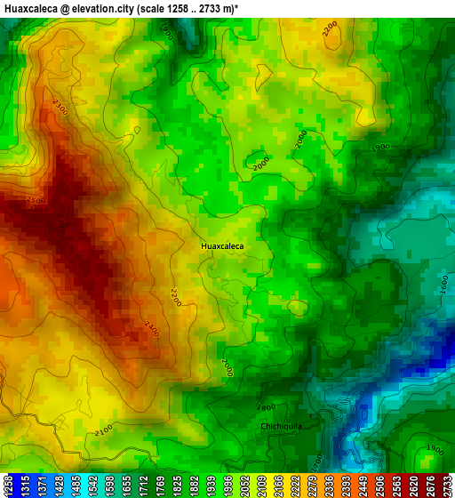 Huaxcaleca elevation map