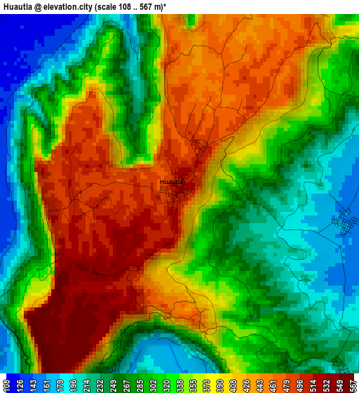 Huautla elevation map