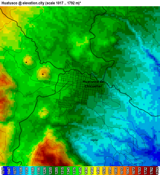 Huatusco elevation map