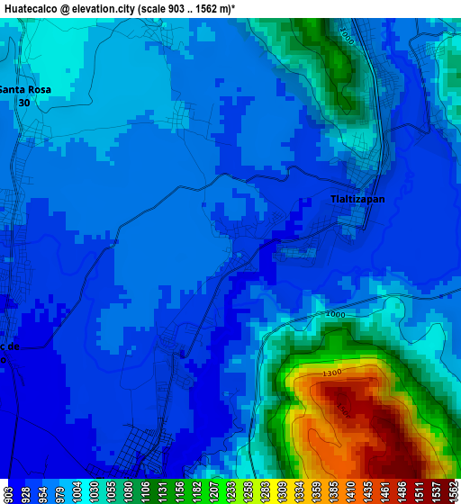 Huatecalco elevation map