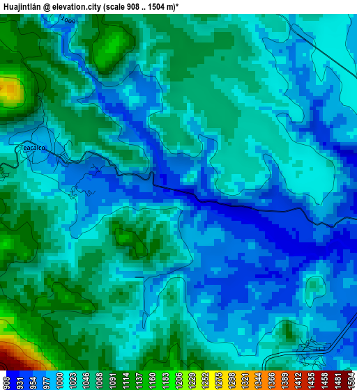 Huajintlán elevation map