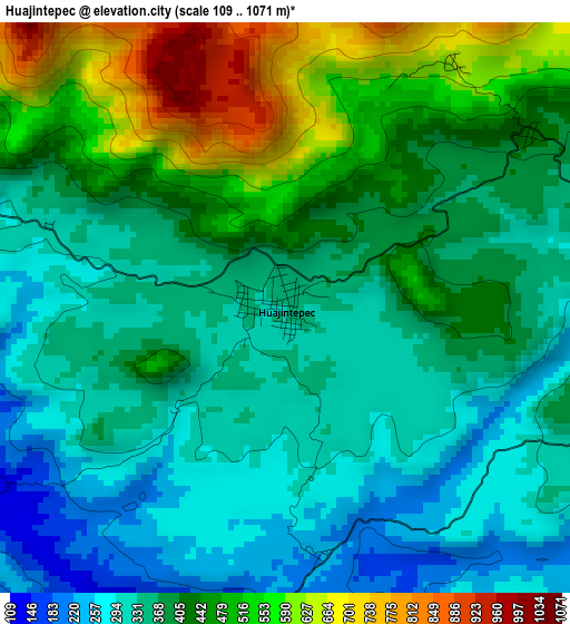 Huajintepec elevation map