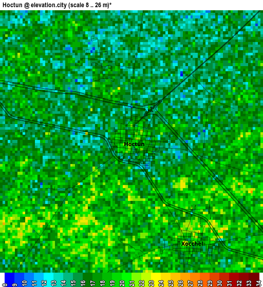 Hoctun elevation map