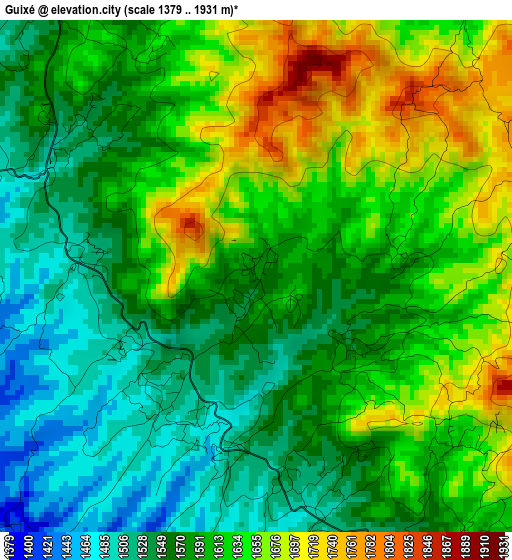 Guixé elevation map