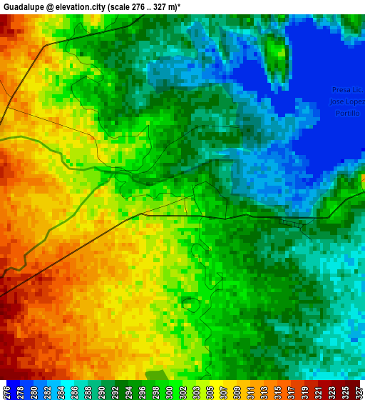 Guadalupe elevation map