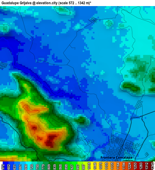 Guadalupe Grijalva elevation map