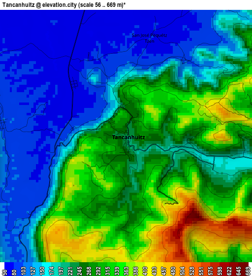 Tancanhuitz elevation map