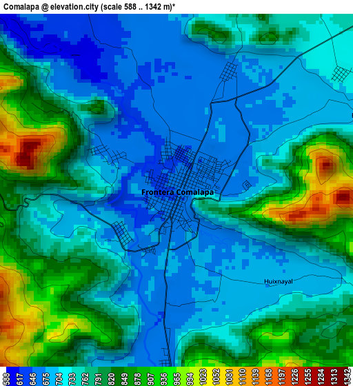 Comalapa elevation map