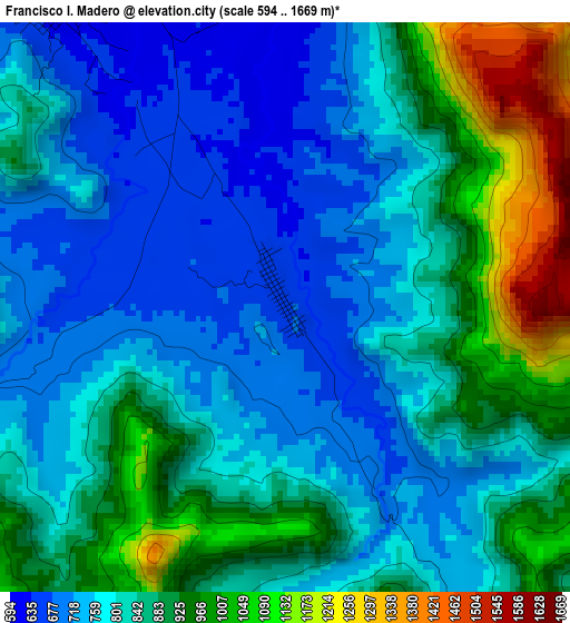 Francisco I. Madero elevation map