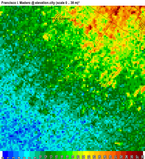 Francisco I. Madero elevation map