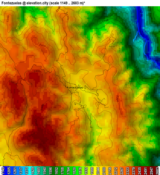 Fontezuelas elevation map