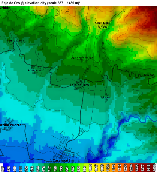 Faja de Oro elevation map