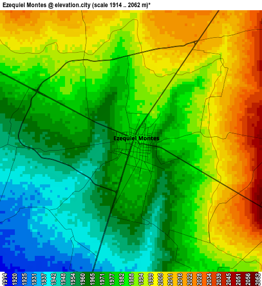 Ezequiel Montes elevation map