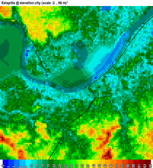 Estapilla elevation map