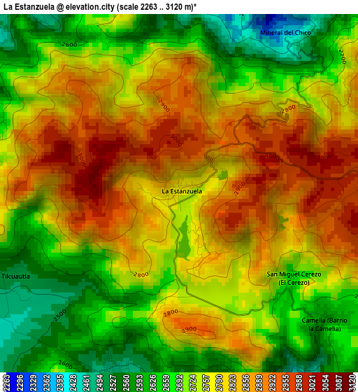 La Estanzuela elevation map