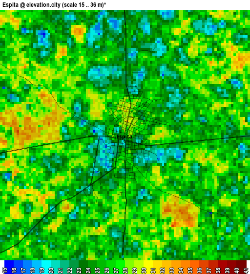 Espita elevation map