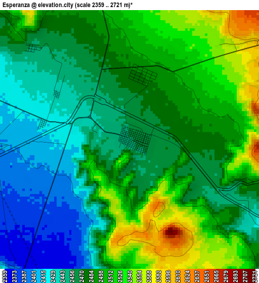 Esperanza elevation map