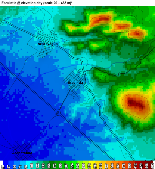 Escuintla elevation map