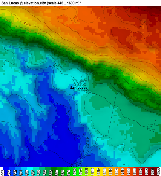 San Lucas elevation map