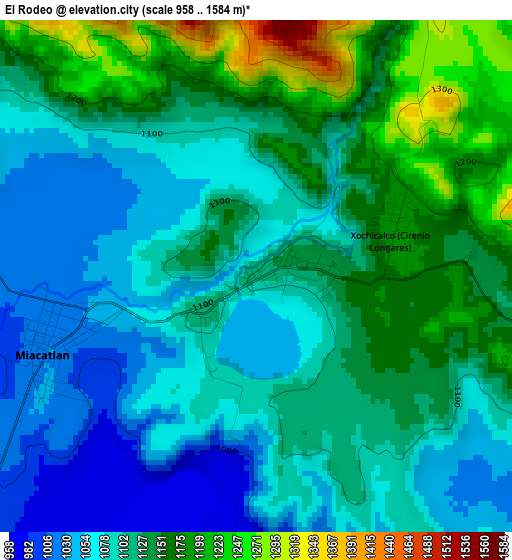 El Rodeo elevation map