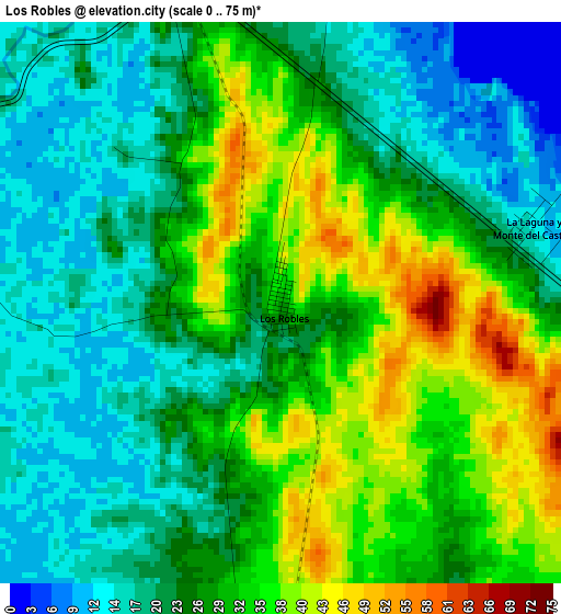 Los Robles elevation map