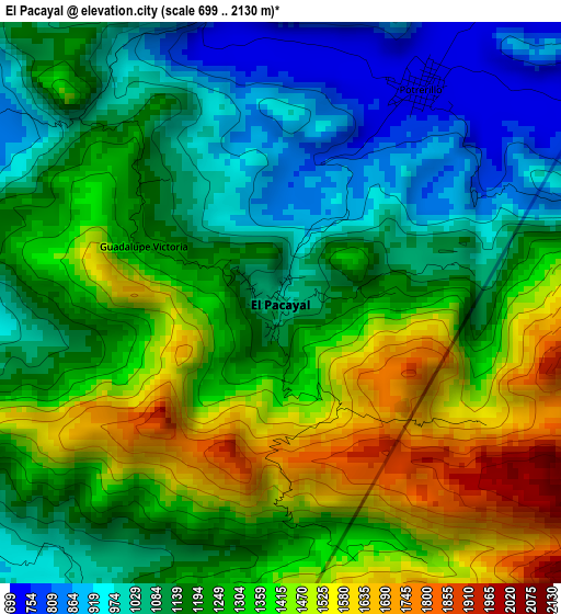 El Pacayal elevation map