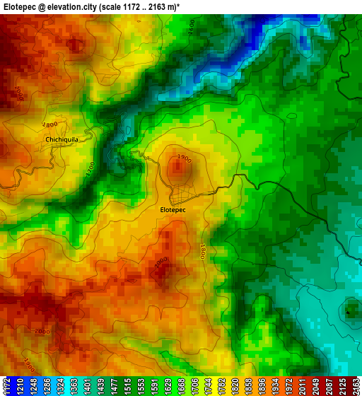 Elotepec elevation map