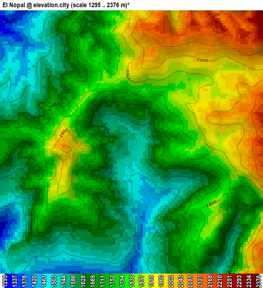 El Nopal elevation map