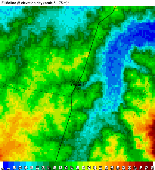 El Molino elevation map