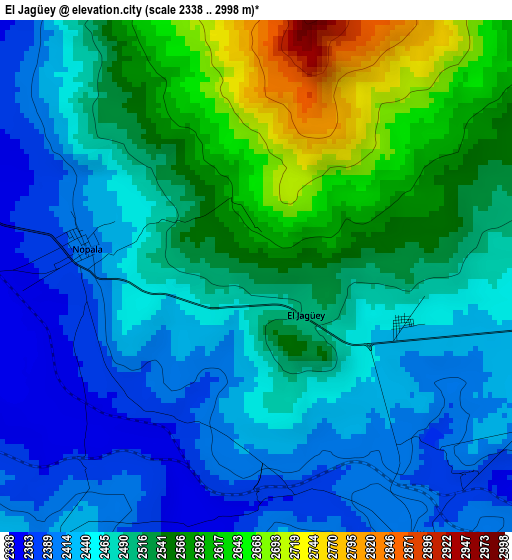 El Jagüey elevation map