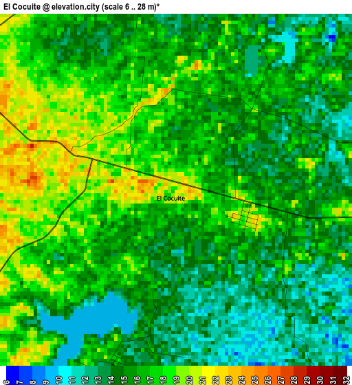 El Cocuite elevation map