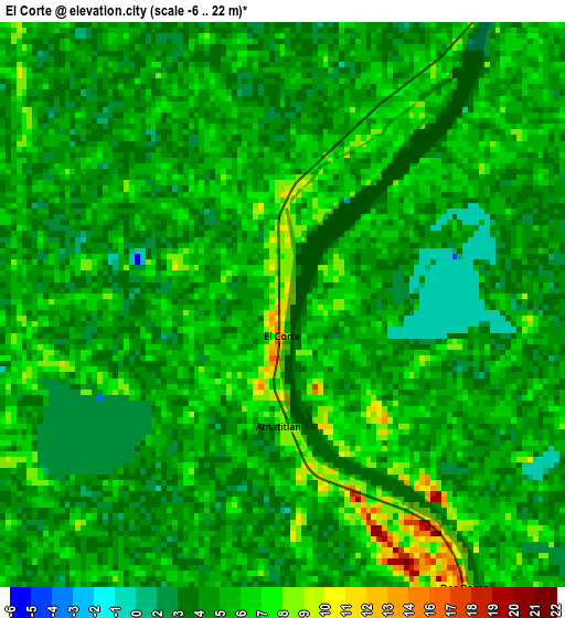 El Corte elevation map