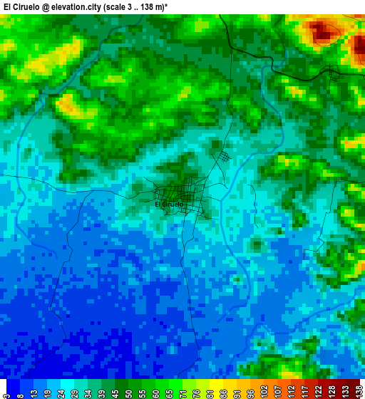 El Ciruelo elevation map