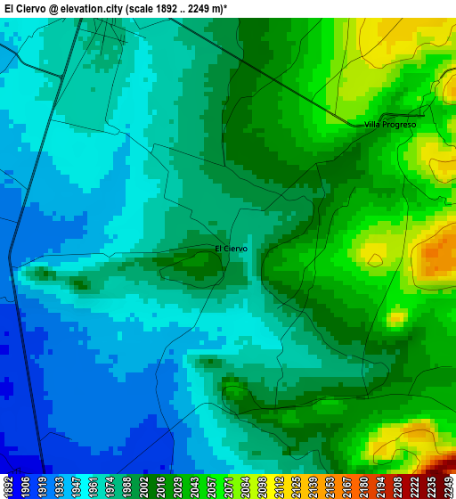 El Ciervo elevation map