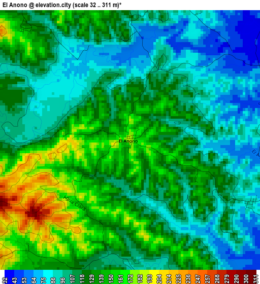 El Anono elevation map