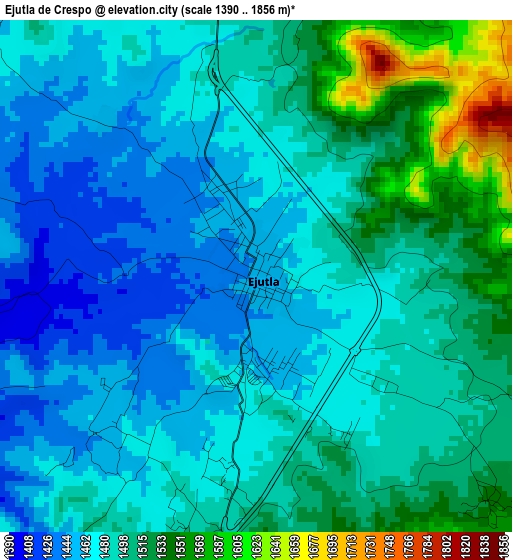 Ejutla de Crespo elevation map