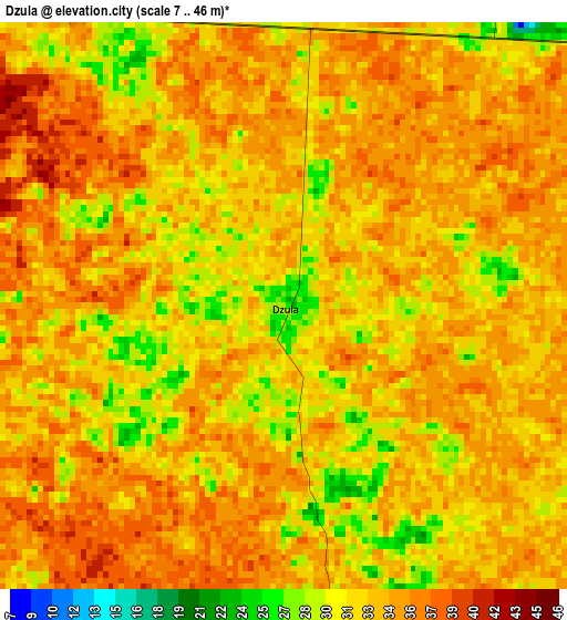 Dzula elevation map