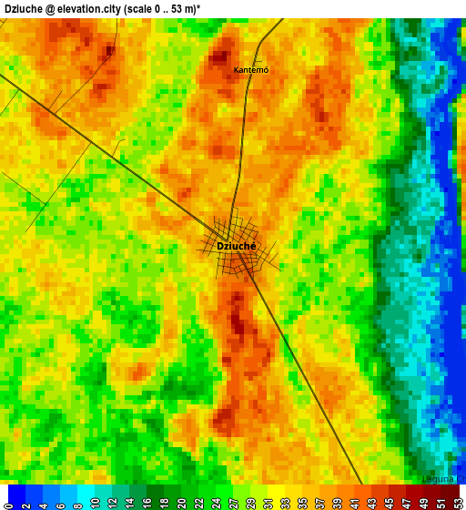 Dziuche elevation map