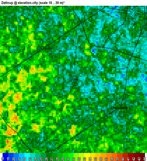 Dzitnup elevation map