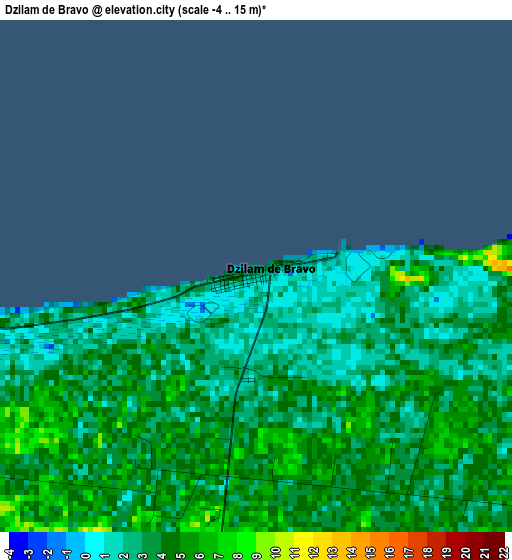 Dzilam de Bravo elevation map