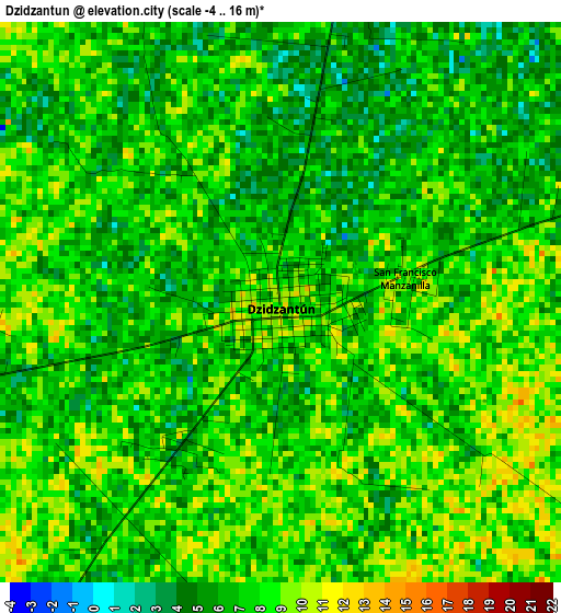 Dzidzantun elevation map