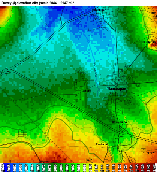 Doxey elevation map