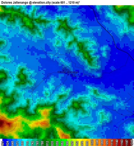 Dolores Jaltenango elevation map