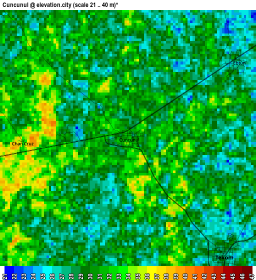 Cuncunul elevation map