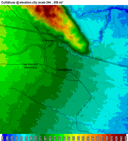 Cuitláhuac elevation map