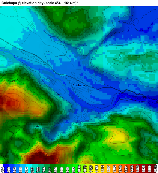 Cuichapa elevation map